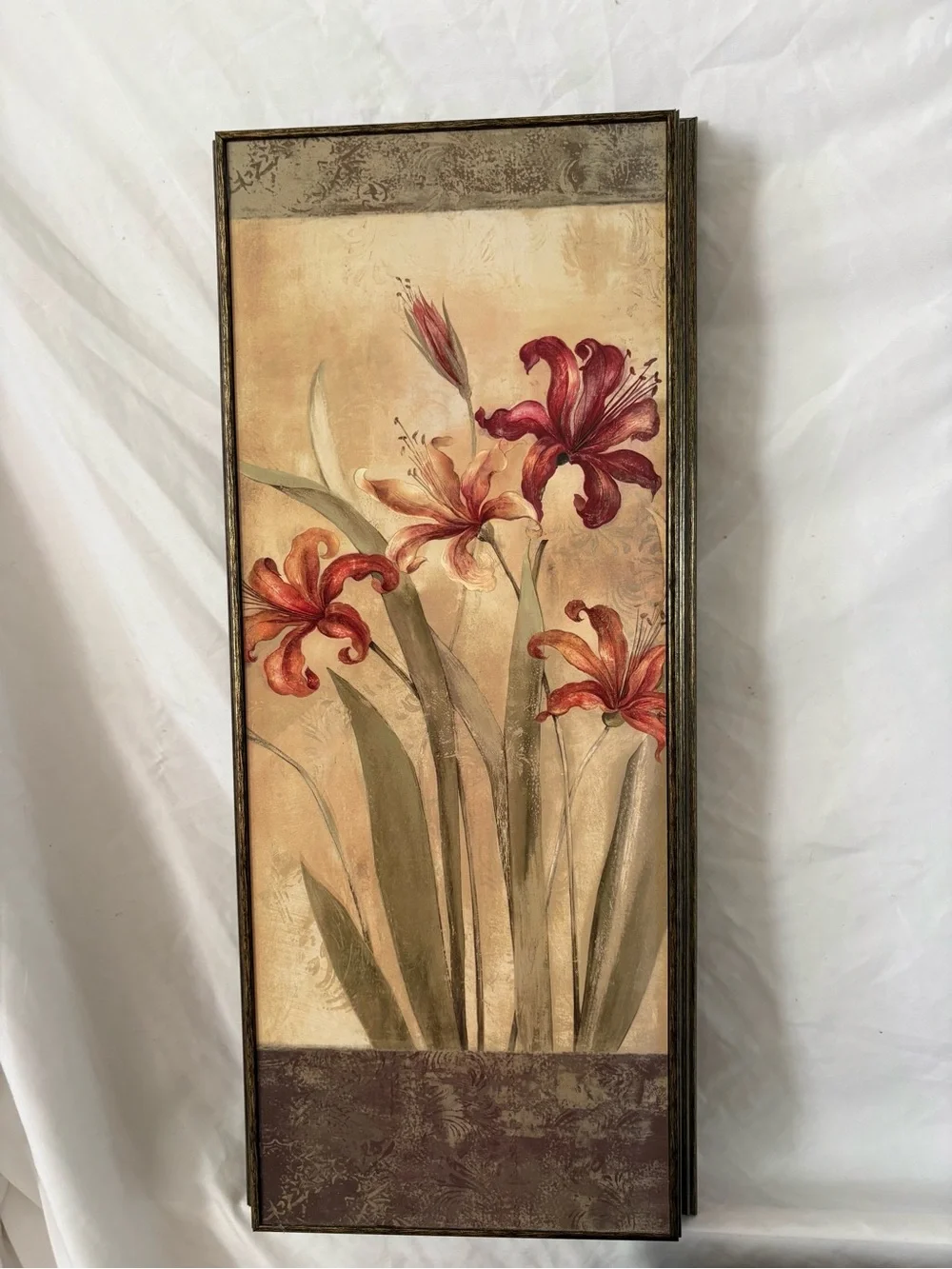 Vintage Y2K Tuscan home decor floral set of 3 art wall hanging decor warm tone